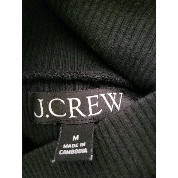 J Crew Women's Ribbed Turtleneck Black Gold Buttons On Shoulder Med Old Money - Picture 6 of 6